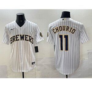 Mens Youths 11 Jackson Chourio White Stitched Jersey